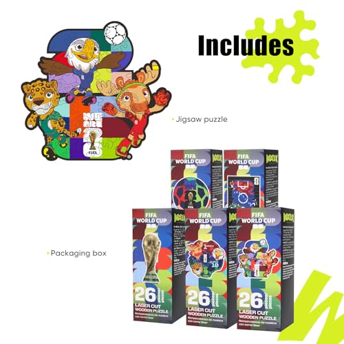 Image of FIFA World Cup 2026 Zayu, Clutch & Maple 26PCS Wooden Pocket Puzzle