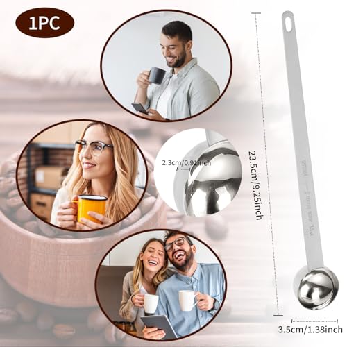 Cuchara de café de 1 cucharada en acero inoxidable con mango largo de 15 ml 3