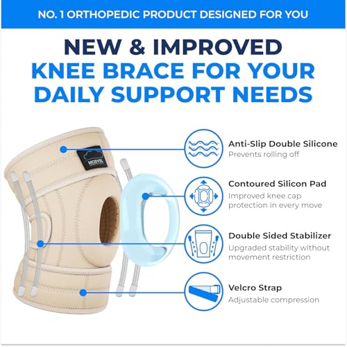 Image of Modvel ELITE Knee Brace for Men & Women - Patella Gel Pads & Side Stabilizers for ACL, Meniscus Tear, Arthritis & Injury Recovery - Maximum Support for Running, Sports & Joint Pain Relief