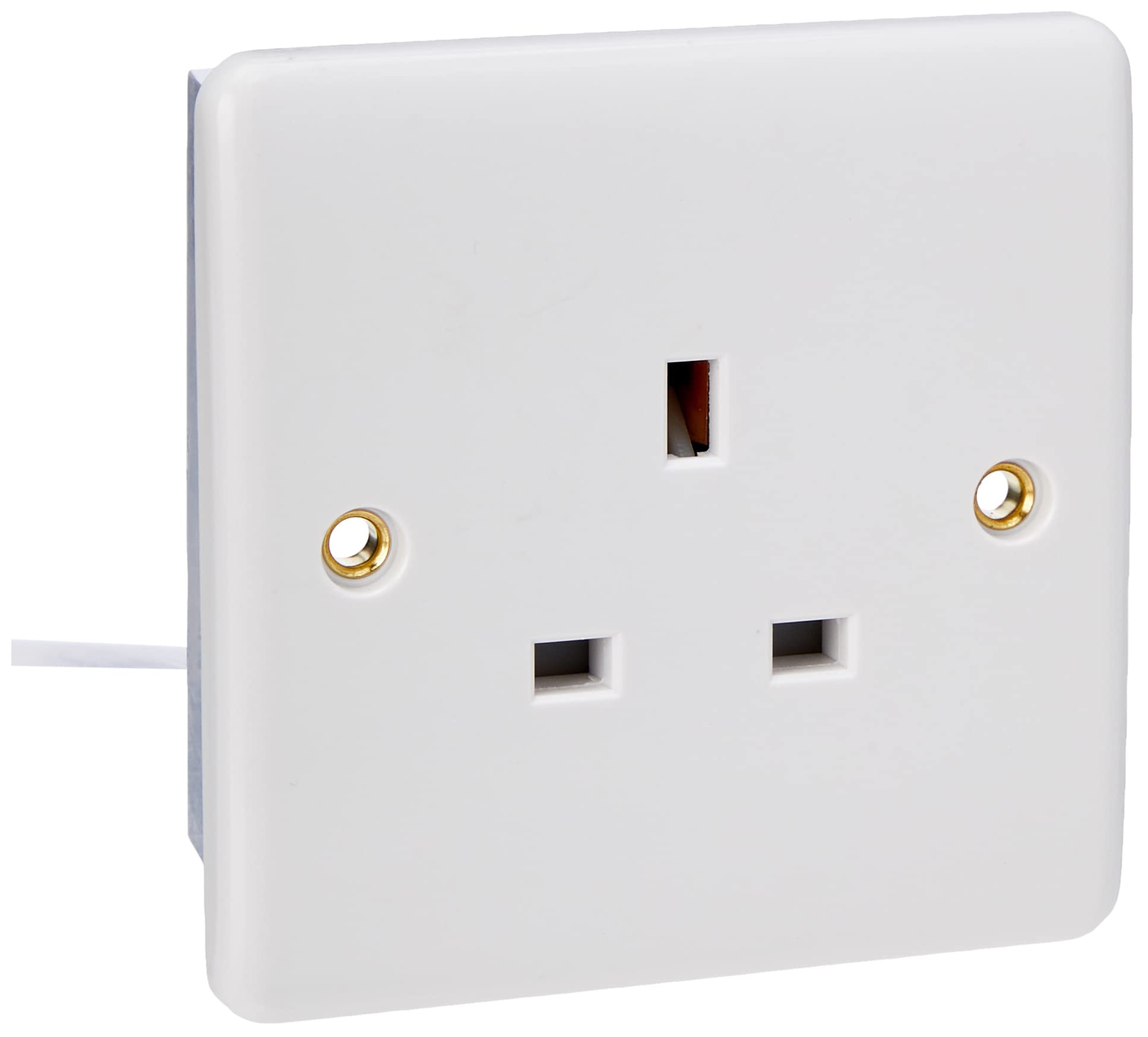 Knightsbridge Curved Edge Cu7000u 13 A 1 Gang Unswitched Socket, White