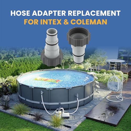 Replacement Hose Adapter A with Collar for Above Ground Swimming Pool, Converts 1.5\" and 1.25\" Hoses for Intex Fit for Threaded Connection Pumps & Plunger Valve,Pool Accessories (4Pack) PN. 25007 - Thumbnail 2