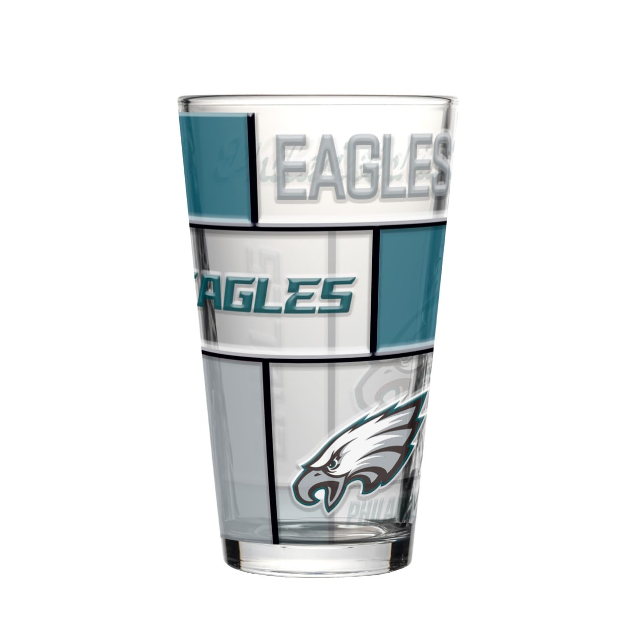 Eagles 16oz Quilted Stained Pint Glass by Logo Brands