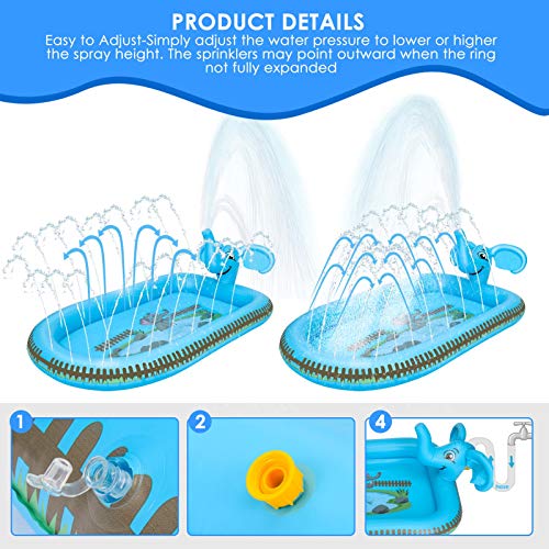 image for Desuccus Splash Pad Sprinkler for Kids Sprinkle & Splash Play Mat 3 in