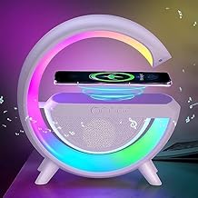 Led Wireless Charging Speaker Night Light Wireless Phone Charger Bluetooth Speaker All in One Led Table Lamp for Bedroom, Living Room, Office. Bluetooth Speaker (Design 3)