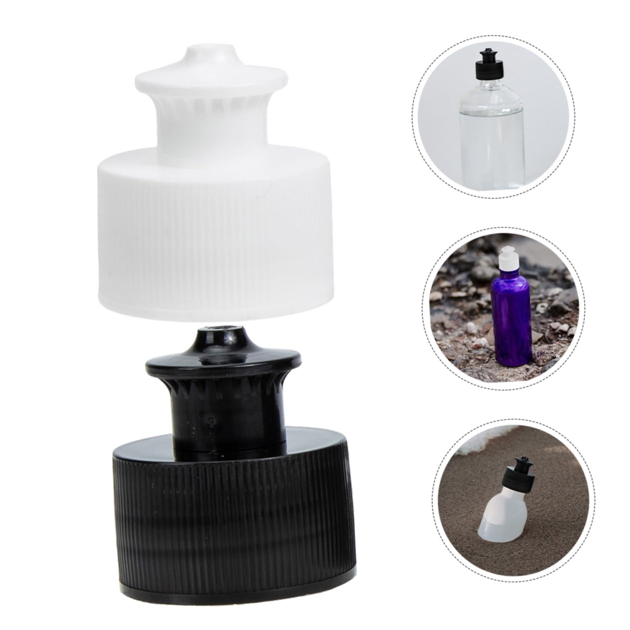HANABASS 250 Stck. Sport Wasserflaschen Ersatzdeckel Zähne Auslaufsicherer Push Pull Trinkverschluss Für Mineralwasserflaschen Reise Outdoor Gebrauch