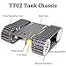 SmaringWing Professional Tank Car Chassis Kit with 2pcs Plastic Tracks & 2pcs TT Motor, TT02 Crawler Tank Chassis Platform for Arduino (Black)