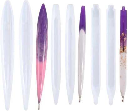 6pcs Resin Mold, Ballpoint Pen Silicone Molds for Epoxy Casting, Shape Mold for DIY Crafts Making