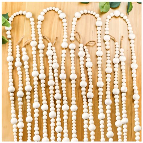 4PCS Wood Beads Garland, 28.8 Feet Christmas Tree...