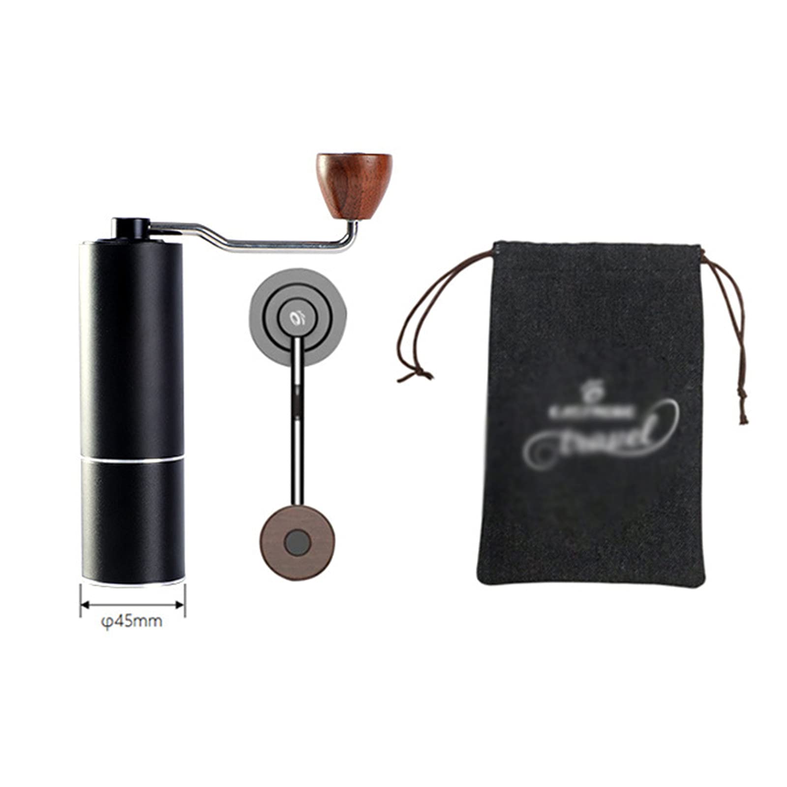 Molinillo de café manual, molinillo de mano, molinillo de mano portátil de acero inoxidable, molinillo de café en grano, molinillo de acero inoxidable, capacidad 20G