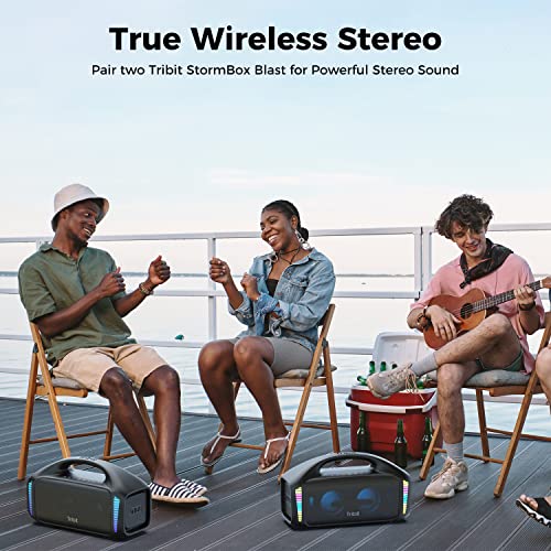Tribit Stormbox Blast Portable Speaker: 90W Loud Stereo Sound With Xbass, Ipx7 Waterproof Bluetooth Speaker With Led Light, Powerbank, Bluetooth 5.3&Tws, Custom Eq, 30H Playtime, Outdoor/Camping/Party #TOP6
