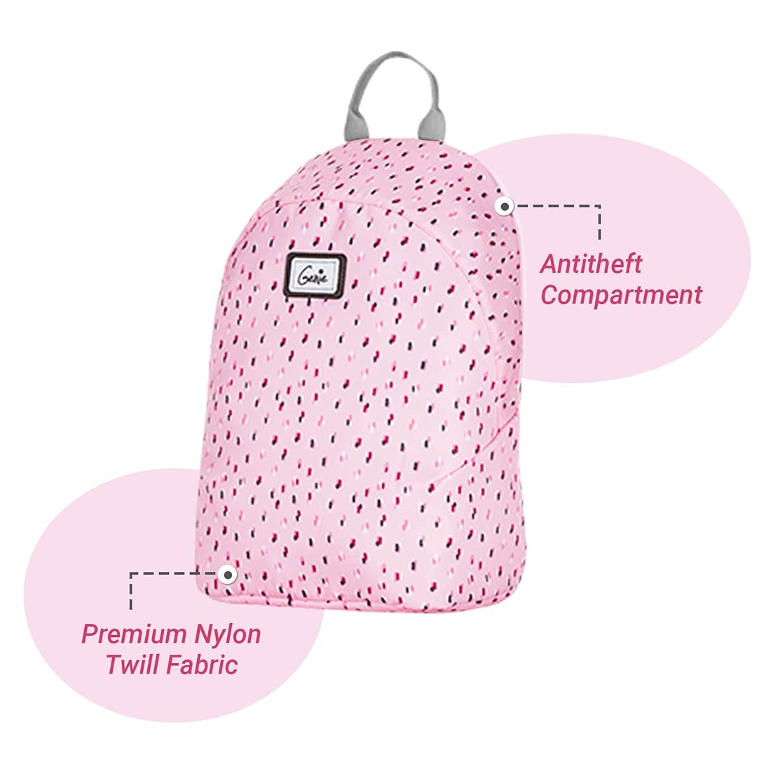 Genie Spritz Casual Backpack, Rose | Lightweight Daypack for College, Travel & Daily Use | Women & Girls 4