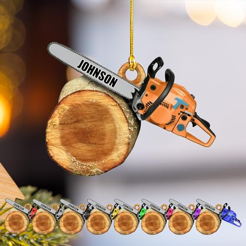 Personalized Arborist Chainsaw Ornament 2025