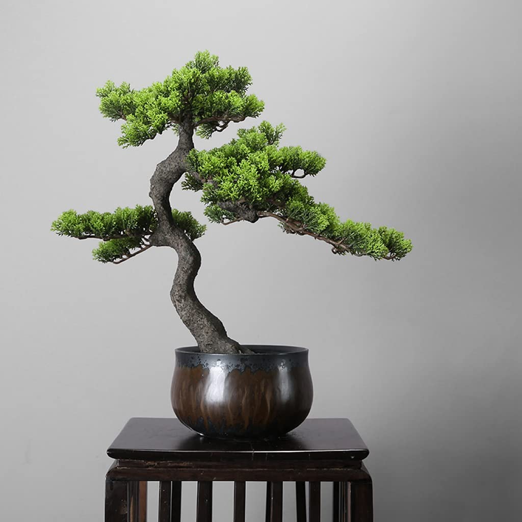 Árbol bonsái Artificial pequeño para interiores, plantas artificiales, adornos artesanales, decoración para El hogar y la oficina, plantas artificiales en macetas (maceta de cerámi