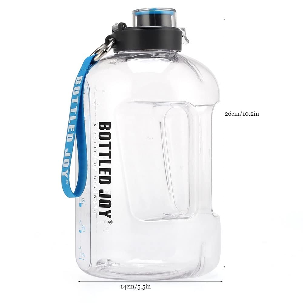 Sportwasserflasche 1 Gallonen Zeitgestanzte Wasserflasche Tragbare Wasserflasche -Bpa. -Frree-Wasserflasche mit dichtsicherer Flip-Kappe, extra große Wasserflasche / Flasche kann Ihnen helfen, mehr Wa