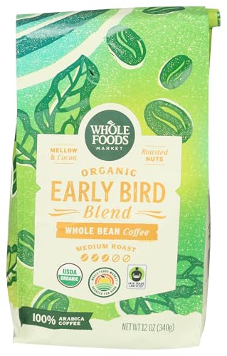 Whole Foods Market, Organic Early Bird Blend, Medium Roast Whole ...