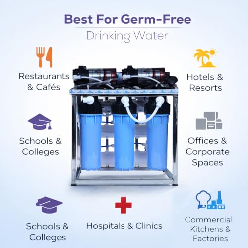 Image of AQUA D PURE 25 LPH Commercial RO + UV Water Purifier with Double Pump Purification and Fully Automatic Function, TDS Adjuster, Dust Protective Cover, Blue