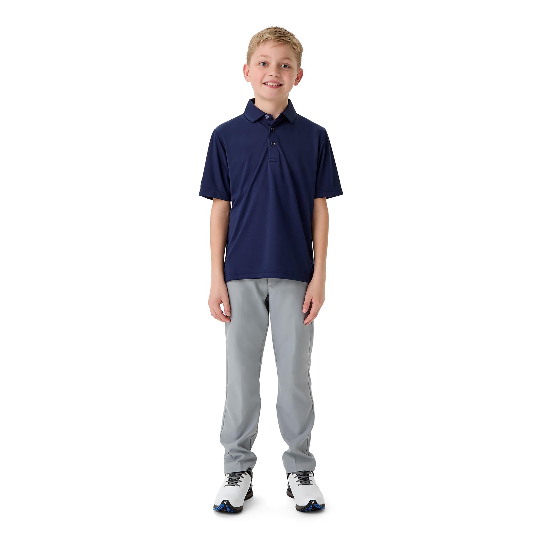 Callaway Apparel Junior Moisture-Wicking Performance Short Sleeve T-Shirt Polo Unisex-Bambini e Ragazzi