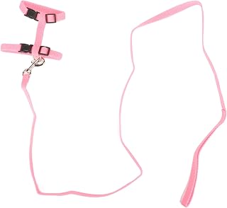Cat Harness, Adjustable Chest Strap Cat Kitten Traction Rope Walking Harness Leash Pet Supply for Small Animal Green (Pink)