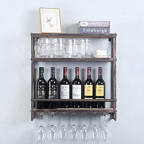 All Mounted Rack, 3-Tierood Storage Shelf, 23.6 Inch Metal e Bottle Stemare Rack, for Kitchen, Bar Or Home