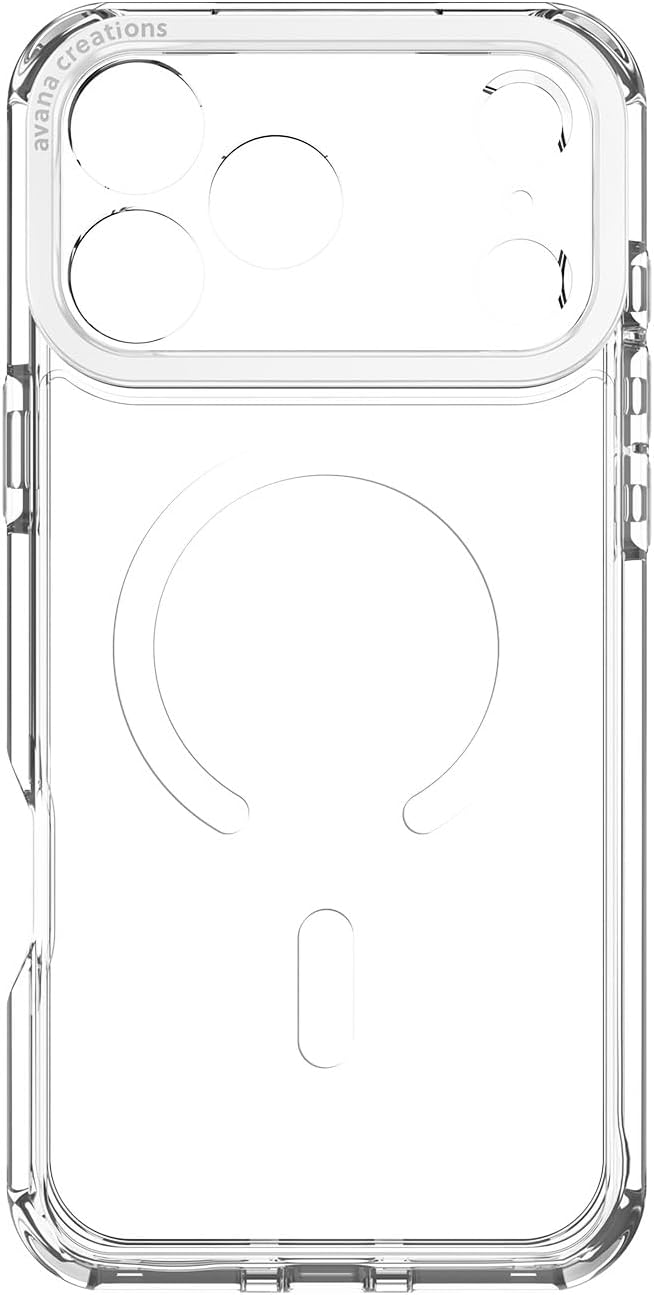 Avana Creation - ice Clear case for iPhone 17 Pro Max, Classic Clear Phone Case, Compatible with MagSafe, Anti-Yellowing, Self-Healing, 100% Recycled Materials