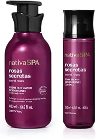Combo Nativa SPA Rosas Secretas: Body Splash 200ml + Creme Perfumado Corporal 400ml