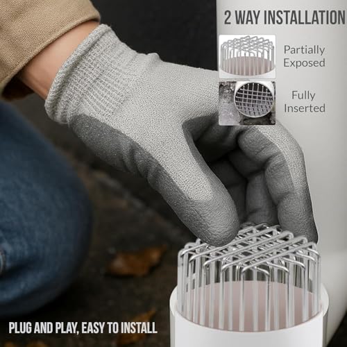 Image of 2 PCS 304 Stainless Steel Drain Pipe Bird Guard, Adjustable Anti Bird Nest Pipe Cover, Plug-in Vent Pipe Protector for Balcony, Outdoor Drain, Exhaust Pipe & Wall Pipe, Rust Resistant Drain Mesh Guard