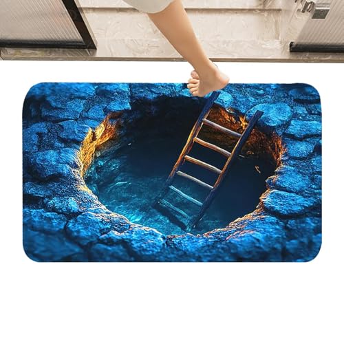 Huvqianu Alfombras con Diseño de Ilusión Óptica,Moqueta con Superficie Antideslizante | Alfombra con Efecto Tridimensional - para Decorar Entrada, Cocina, Baño, Interior, Halloween, Porche