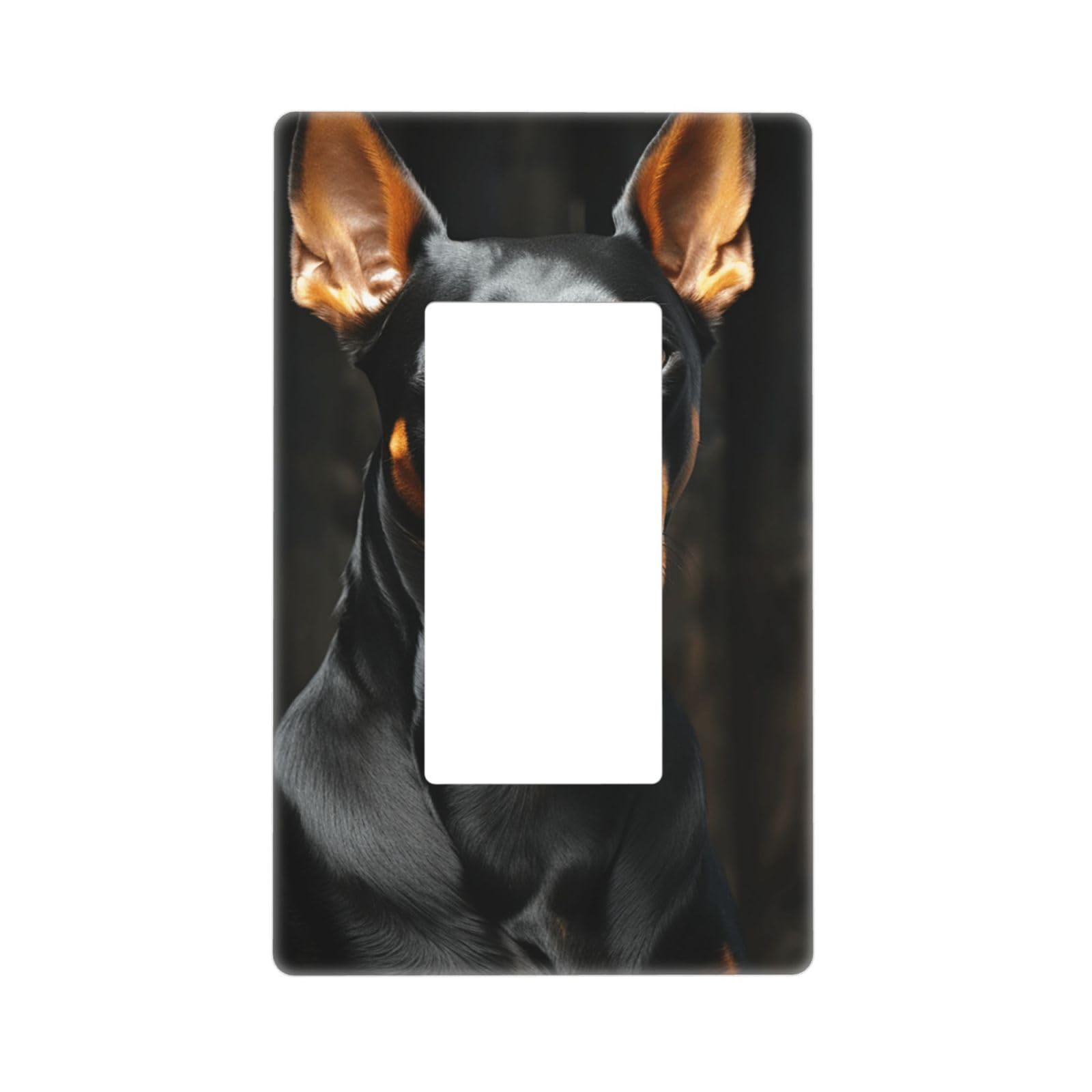 Decorator Wall Plate 1 Gang Light Switch Covers Decorator Receptacle Outlet Covers doberman Wall Plates for Electrical Outlets Plug Cover Single Rocker Switch Plates
