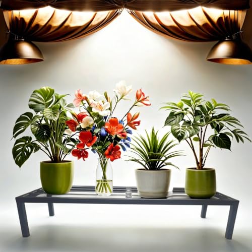 Image of A-One 2 Step Garden Plant stand Flower Pot Holder Plant Pot Stand Heavy Duty (BLACK) (Single step pack of two)