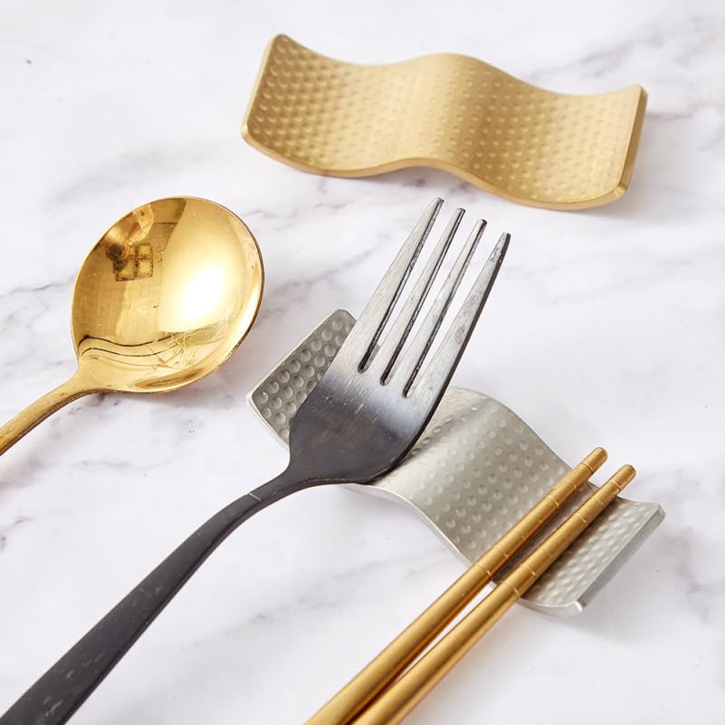 PRETYZOOM Soporte De Palillos Moderno De Metal Inoxidable Reposa Palillos Doble para Cocina Y Restaurante Organizador De Comedor Compacto Y FáCil De Limpiar