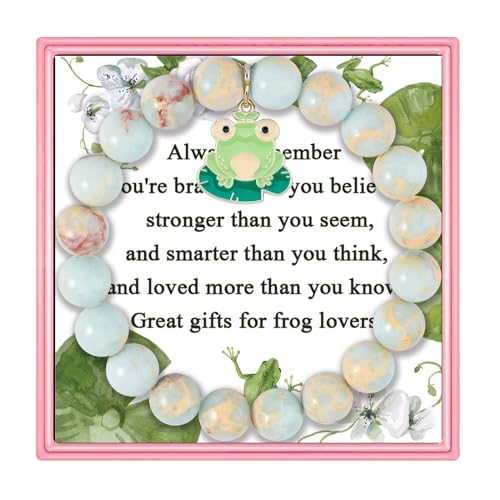 Image of Frog Lover Gift Frog Spirit Animal Gift Frog Bracelet Frog Charm Jewelry Inspiration Gift for Friend
