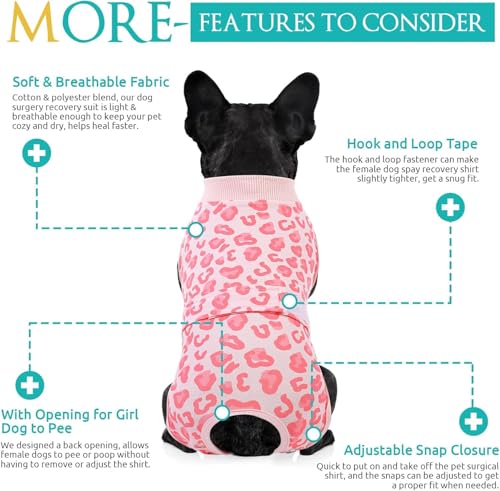 Image of KOESON Soft Dog Recovery Suit for Female Spay & Male Dogs After Surgery, M