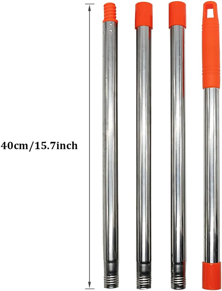 ANBOO 4-Section Spin Mop Handle for EasyWring Spin Mop Replacement Head Compatible with Triangle Spin Mop Refills