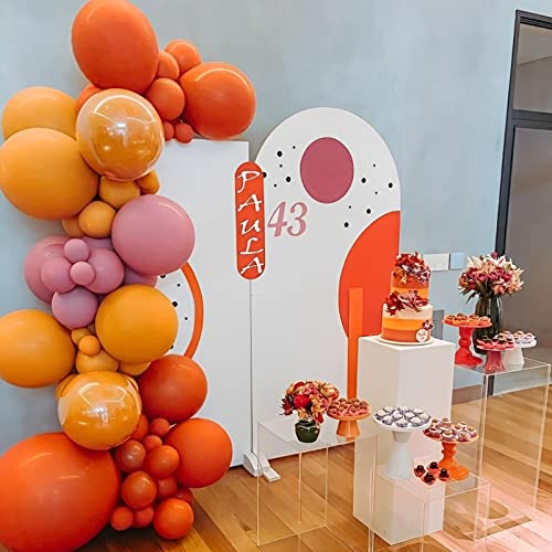 Image of Voircoloria 130pcs Orange Balloons Different Sizes 18 inch 12 inch 10 inch 5 inch Orange Matte Latex Balloons for Boys Girls Birthday Baby Shower Gender Reveal Wedding Gender Reveal Autumn Party Decorations