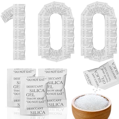 XIANGLONGY 1g x 100 Pcs Bolsas de Gel de Silice, Silica Gel Bolsitas, para Cajones de Ropa y Zapateros, Adecuadas para Eliminar Olores de Humedad y Moho