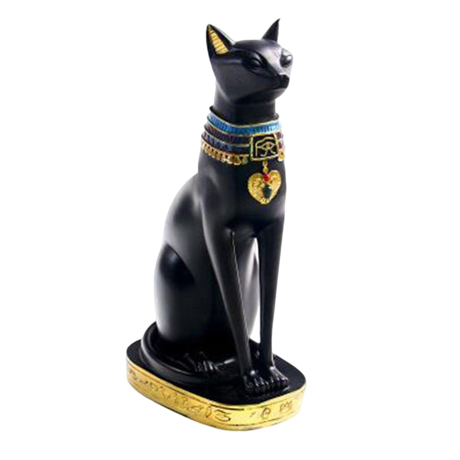 複製彫刻 ネックレスをしたバステト女神 猫 樹脂製 置物 美品 正規品 Amazon.co.jp: 絶妙なバステト猫の置物 - 手作りのエジプトのバステト