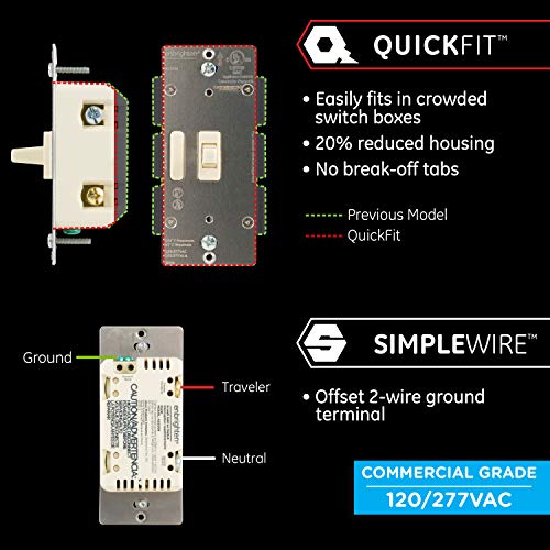 Image of Enbrighten Z-Wave Add-On Switch, Toggle, Light Almond, 1 Pack | Not for Standalone Use, Pair with other Enbrighten Z-Wave Switches for 3-Way Setup