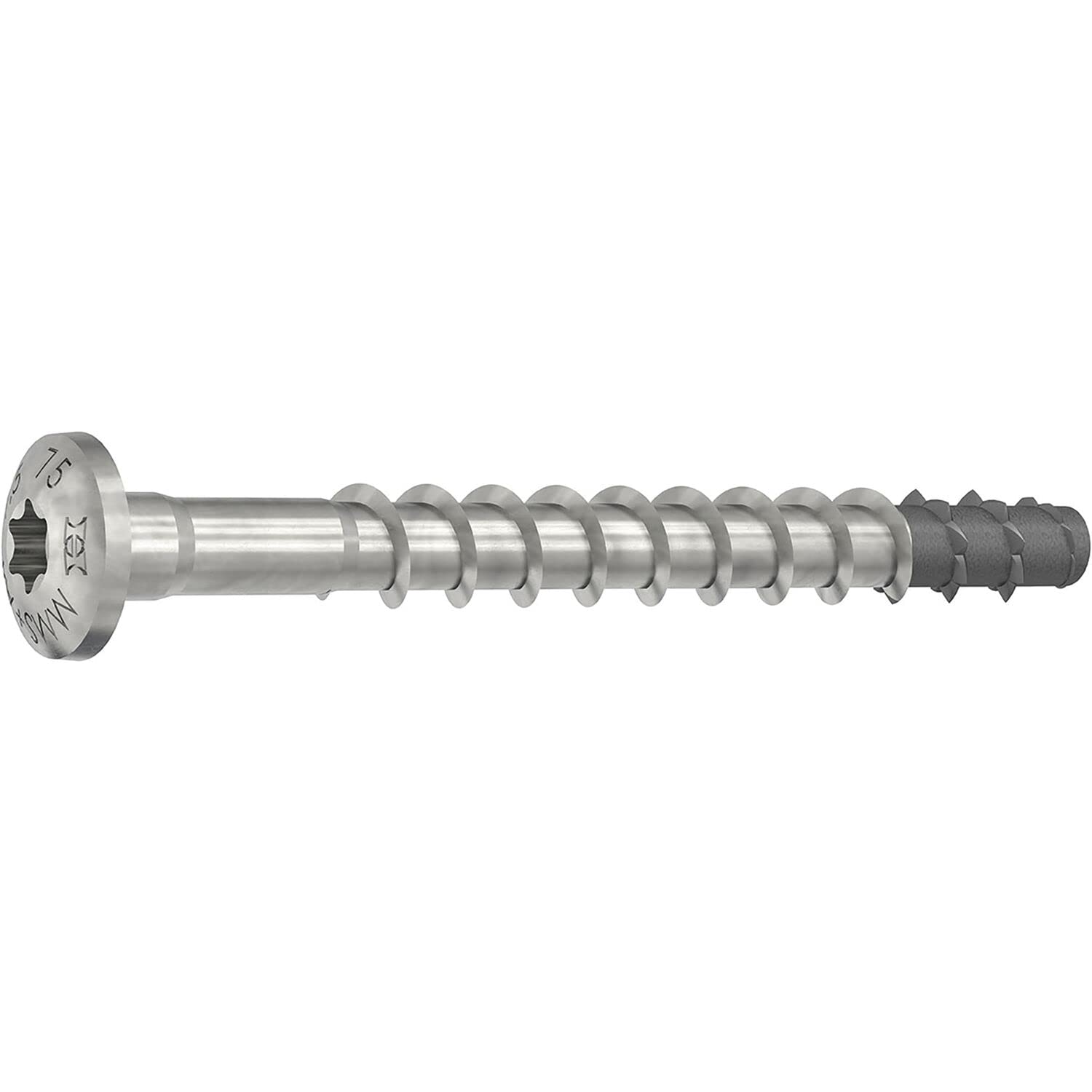 HECO 52809 MMS Plus P Halbrundkopf 7.5X 55 Edelstahl A4 Multi-Monti Schraubanker, Silber, 7,5/55