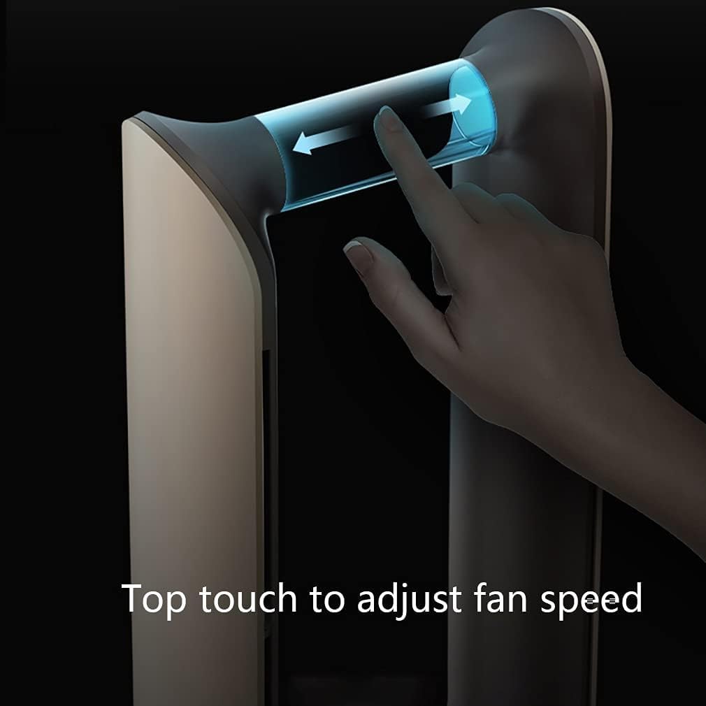 Ventilatore a Torre di Design Silenzioso a 12 velocità, Ventilatore da Pavimento Silenzioso Senza Pale per Camera da Letto/Soggiorno, Ventilatore oscillante con Telecomando per Interni