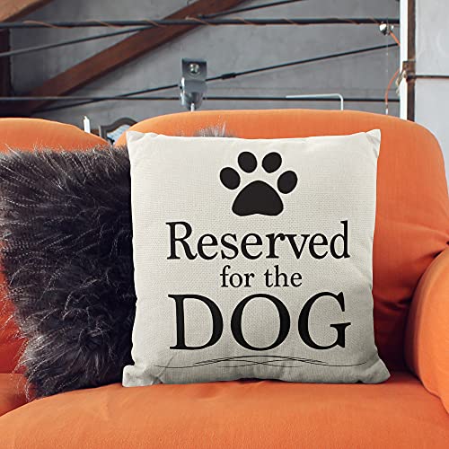 Reserved For The Dog Throw Pillow Case, Dog Lover Gifts, Funny Dog Pillow Cover, Gifts Dog Mom, Gifts Dog Owner, Gifts Dog Lady, 18 X 18 Inch Cushion Cover For Sofa Couch Bed #TOP1