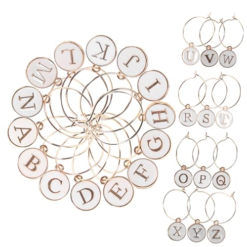 SOLUSTRE 26Pcs Decorative Wine Glass Markers Reusable Charms for Easy Identification for Parties and Gatherings Simple to Use Drink Identifiers for Family