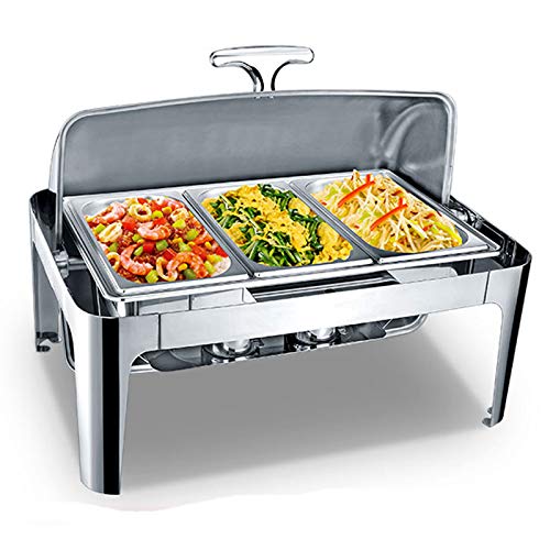 DBMGB Chafing Dish Elektrisch, 9L Chafing Dish Speisenwärmer Edelstahl, Warmhaltebehälter Essen Buffetwärmer für…