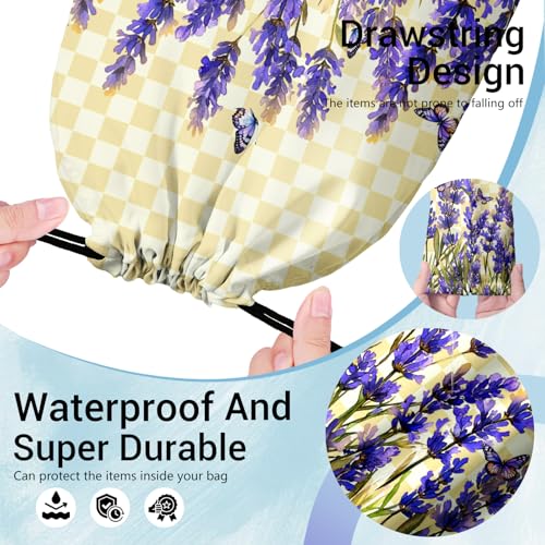 Image of Purple Flower Plaids Grip Bag for Gymnast Adjustable Gymnastics Athlete Bag for Sport Dance