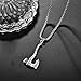 Palpitate Viking Axe Necklace Norse Rune Pendant in Sterling Silver Hatchet Jewelry Gift for Men Women Nordic Amulet