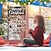 Ychelhr Christmas Card Holder - Merry Christmas Wooden Hanging Picture Display with 30 Photo Clips for Xmas Cards, Home Wall, Door, and Window Decor (Brown)