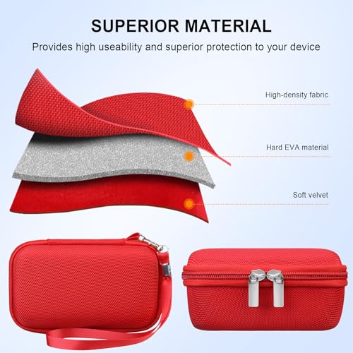 Image of Case for Canon PowerShot G7 X Mark III / G7 X Mark II / SX740 Digital Camera | Canon PowerShot G7 X Mark III / G7 X Mark II /G7 X / SX740 HS Camera Carrying Case, Mesh Pocket fits Camera Accessories, Red