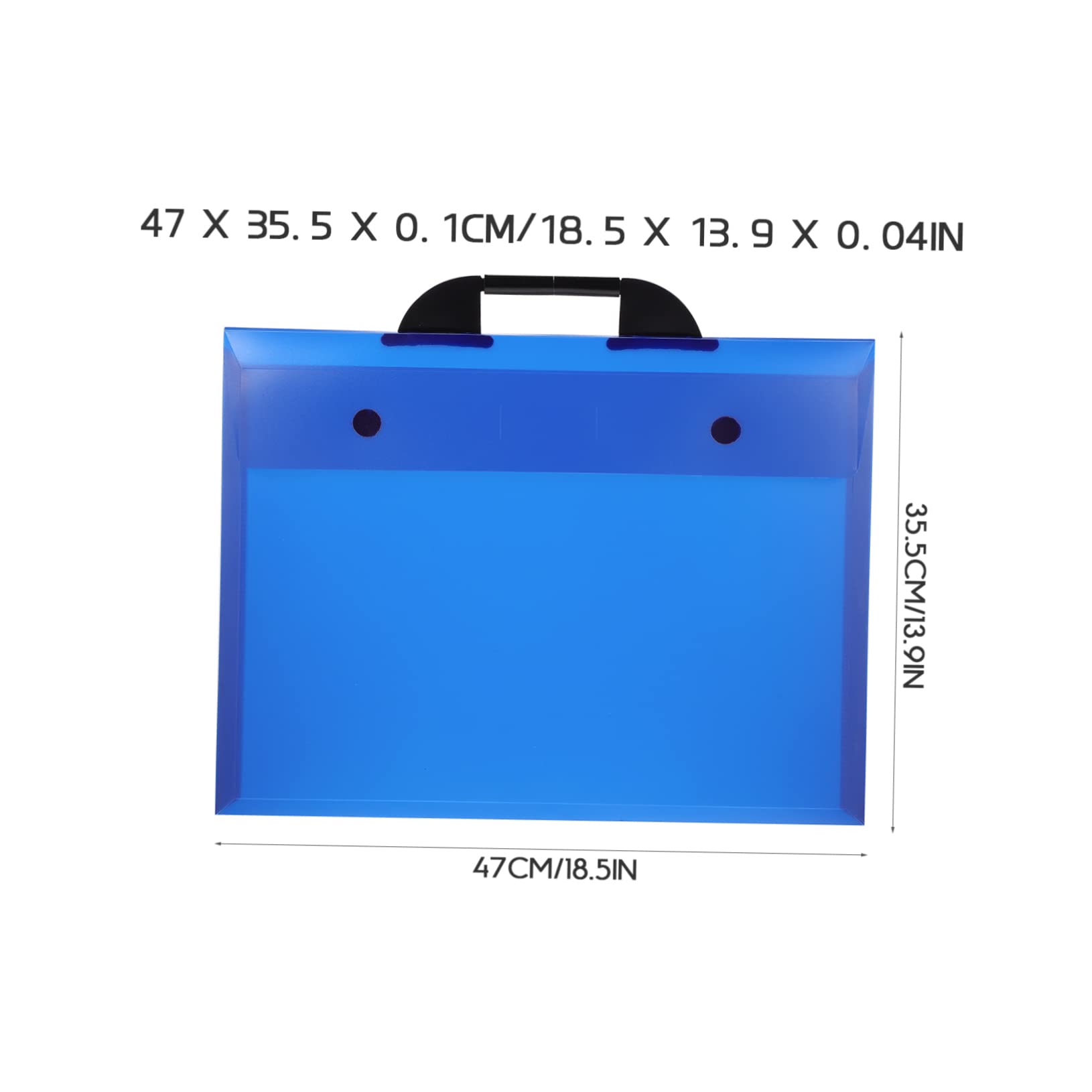 Cartella Portfolio A3 Blu in Plastica Manico per Ufficio, Custodia Portadisegni e Cartellina Rigida per Opere e Schizzi