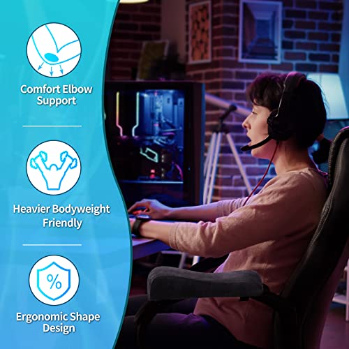 Wjcjtjl Chair Armrest Pads, Memory Foam Chair Cushions For Office Chair, Gaming Chair Arm Rest Covers For Elbows And Forearms Support, Arm Pads For Desk Chair, Compter Chair, Wheelchair (2 Pack) #TOP3