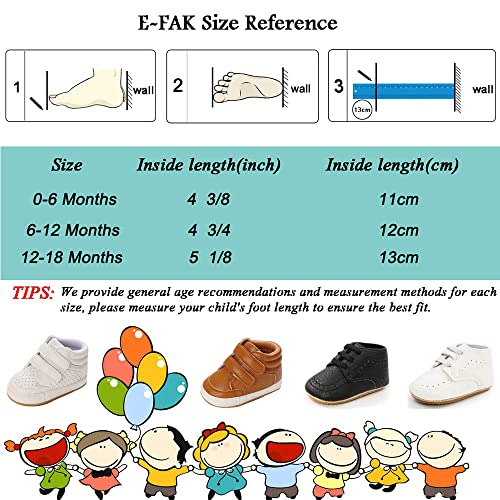 Image of E-FAK Baby Shoes Boys Girls Infant Sneakers Non-Slip Rubber Sole Toddler Crib First Walker Shoes