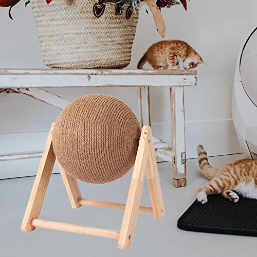 Bola para rascar gatos para evitar arañazos en muebles con base triangular 4